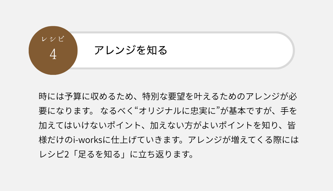 時には予算に収めるためのアレンジが必要になる。