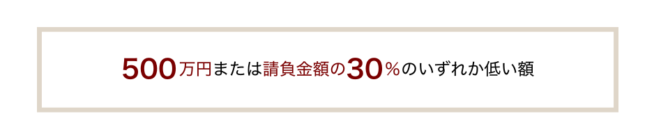 保証限度額　500万円または請負担額30％のいずれか低い額