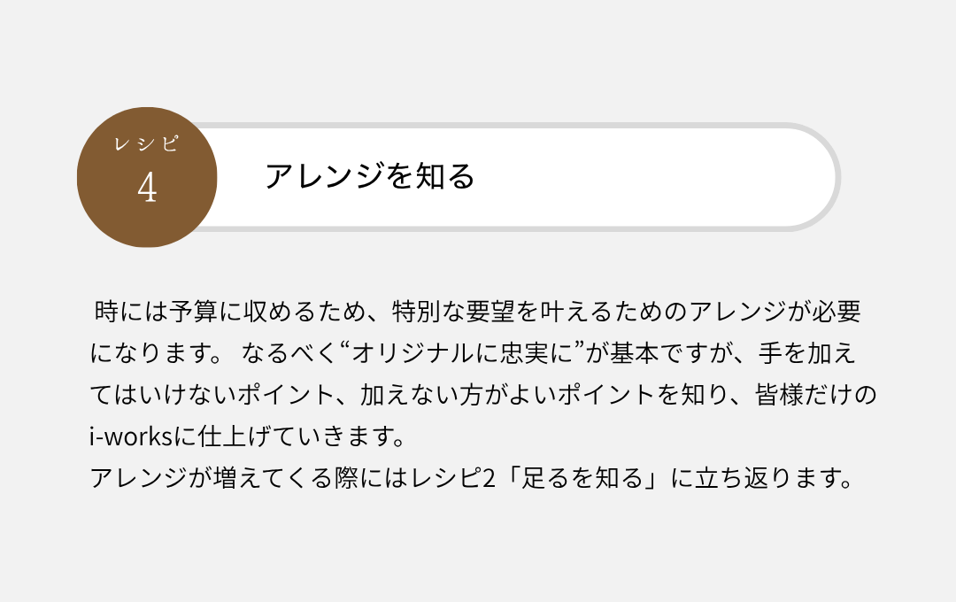レシピ４　アレンジを知る