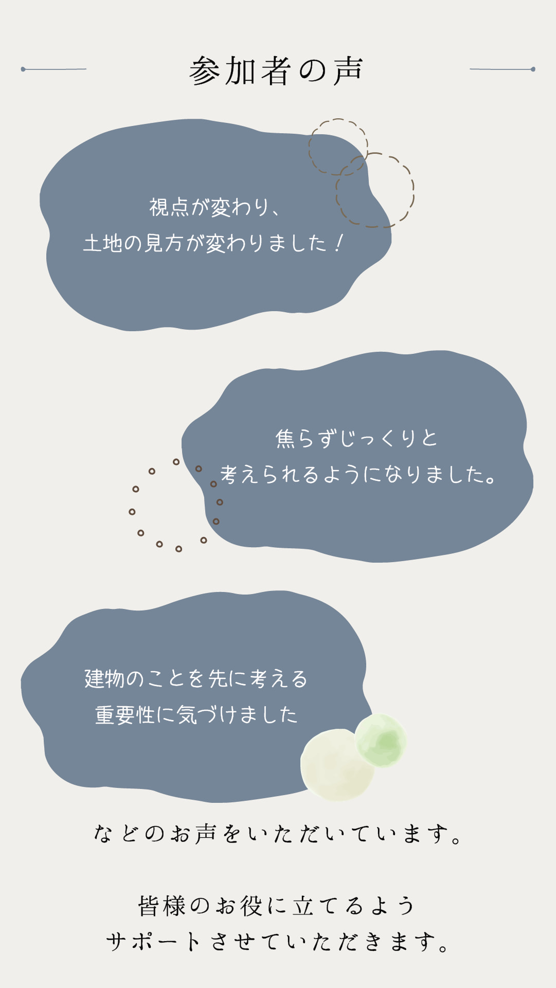 土地探し相談会　参加者の声